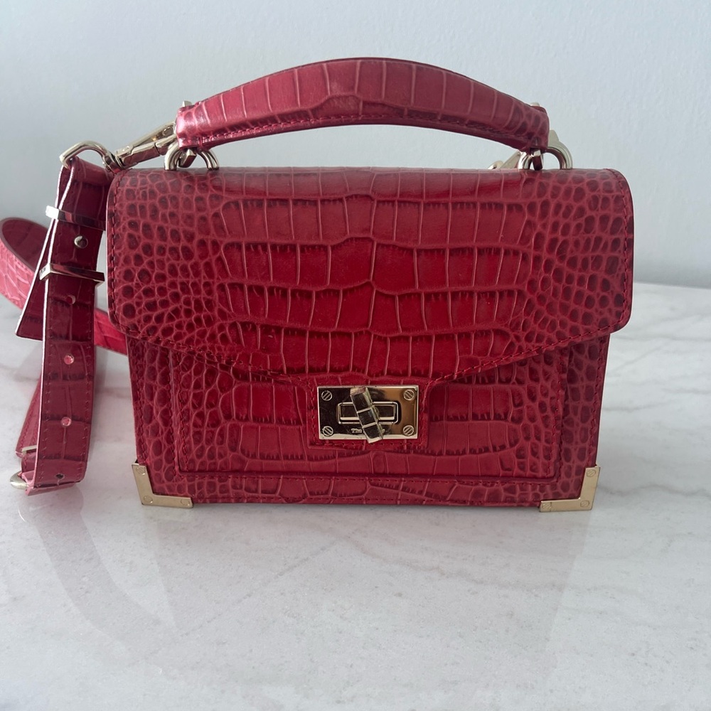 Red Kooples top handle handbag gently used